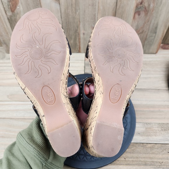 BOC Born Concept Womens size 6 Cork Wedge Heel Slide Sandals - Picture 8 of 10